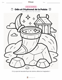 Page de coloriage Odin et l'Hydromel Poétique pour les enfants