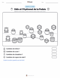 Aperçu de la feuille de travail imprimable Odin et l'Hydromel Poétique