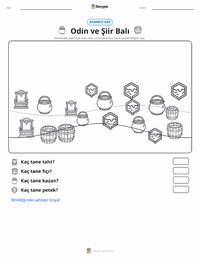 Odin ve Şiir Balı yazdırılabilir çalışma sayfası önizlemesi