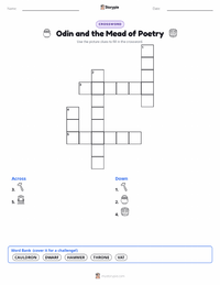 Odin and the Mead of Poetry printable worksheet preview