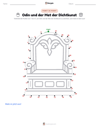 Odin und der Dichtermet druckbare Arbeitsblatt Vorschau