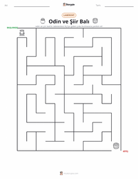 Odin ve Şiir Balı yazdırılabilir çalışma sayfası önizlemesi