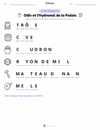 Aperçu de la feuille de travail imprimable Odin et l'Hydromel Poétique