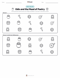 Odin and the Mead of Poetry printable worksheet preview