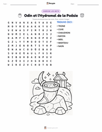 Aperçu de la feuille de travail imprimable Odin et l'Hydromel Poétique