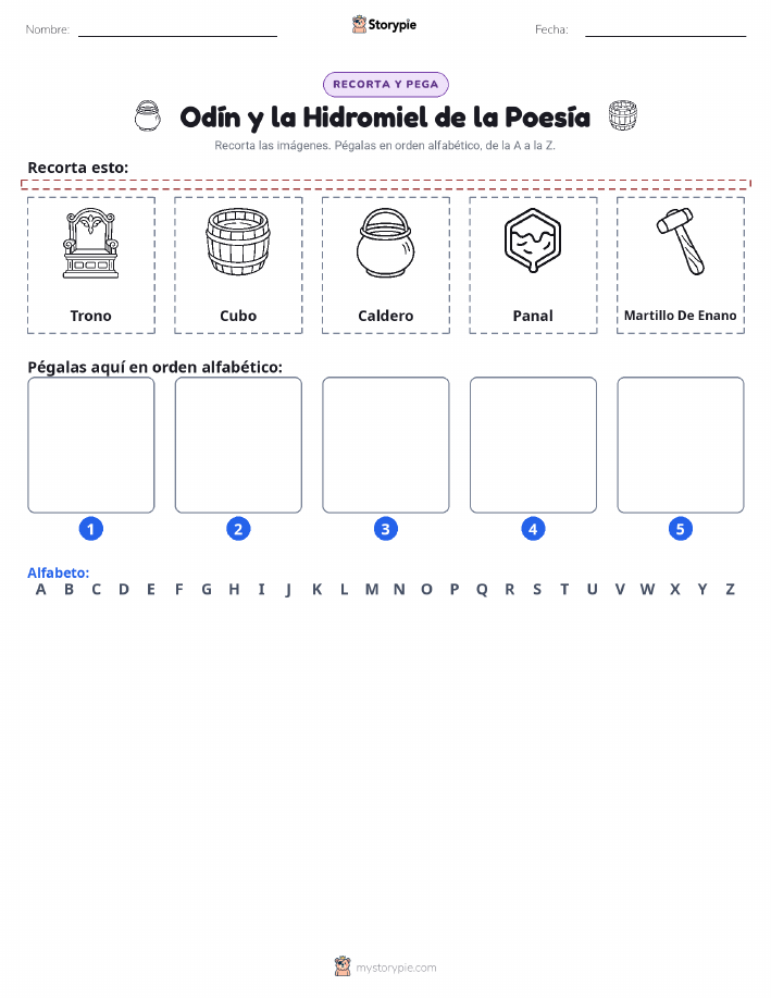Cortar y Pegar el Alfabeto