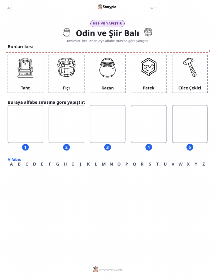 Kes & Yapıştır Alfabe
