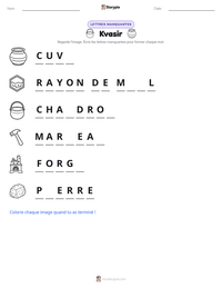 Aperçu de la feuille de travail imprimable Kvasir