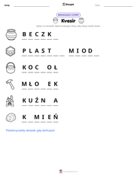 Podgląd drukowalnego arkusza ćwiczeń Kvasir