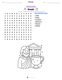 Vista previa de la hoja de trabajo imprimible de Kvasir
