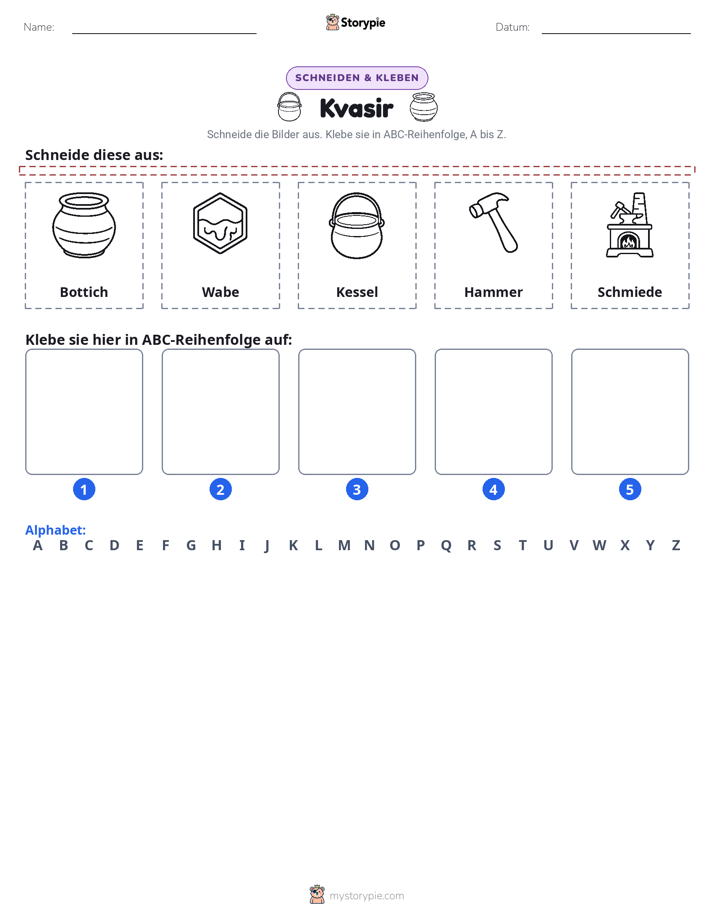 Schneiden & Einfügen Alphabet