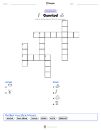 Gunnlod printable worksheet preview