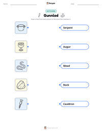 Gunnlod printable worksheet preview