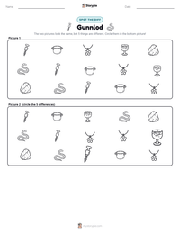 Gunnlod printable worksheet preview