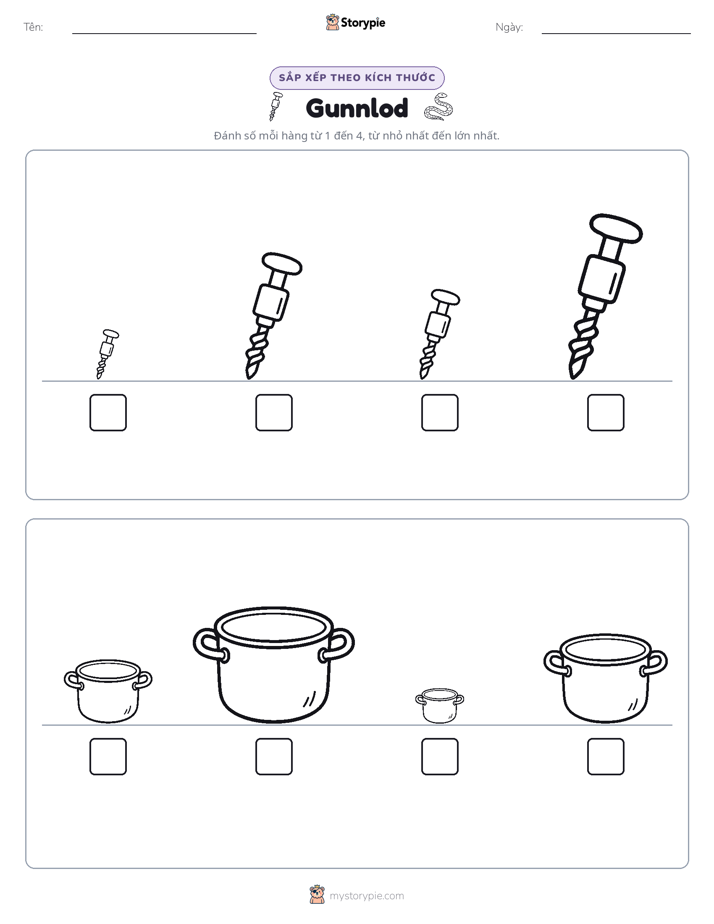 Thứ Tự Kích Thước