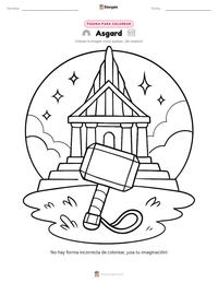 Vista previa de la hoja de trabajo imprimible de Asgard