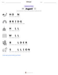 Asgard printable worksheet preview