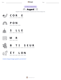 Aperçu de la feuille de travail imprimable Asgard