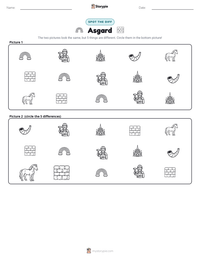 Asgard printable worksheet preview