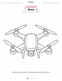 Halaman mewarnai Drone untuk anak-anak