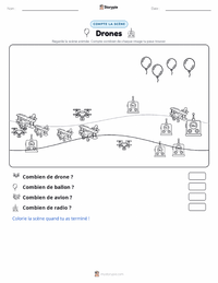 Aperçu de la feuille de travail imprimable Drones