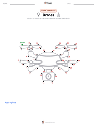 Prévia da folha de atividades imprimível Drones