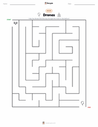 Drones printable worksheet preview