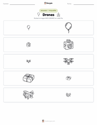 Vista previa de la hoja de trabajo imprimible de Drones