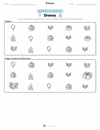 Vista previa de la hoja de trabajo imprimible de Drones