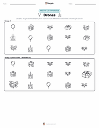 Aperçu de la feuille de travail imprimable Drones