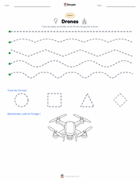 Aperçu de la feuille de travail imprimable Drones