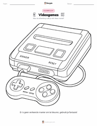 Videogames kleurplaat voor kinderen