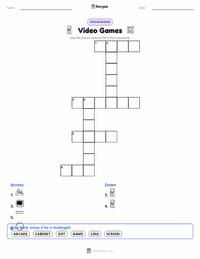 Video Games printable worksheet preview