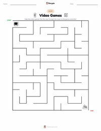Video Games printable worksheet preview