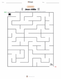 Aperçu de la feuille de travail imprimable Jeux Vidéo