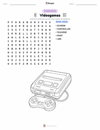 Videogames afdrukbare werkblad voorbeeld