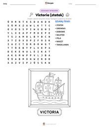Podgląd drukowalnego arkusza ćwiczeń Victoria (statek)