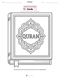 Página para colorear de Corán para niños