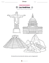 Vista previa de la hoja de trabajo imprimible de Las Américas