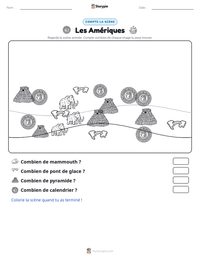 Aperçu de la feuille de travail imprimable Les Amériques