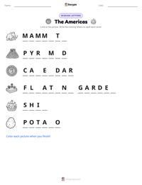 The Americas printable worksheet preview