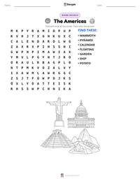 The Americas printable worksheet preview