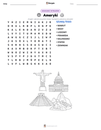 Podgląd drukowalnego arkusza ćwiczeń Ameryki