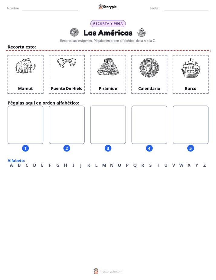 Cortar y Pegar el Alfabeto