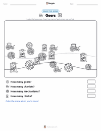 Gears printable worksheet preview