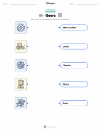 Gears printable worksheet for kids