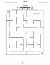 Aperçu de la feuille de travail imprimable Engrenages