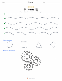 Gears printable worksheet preview