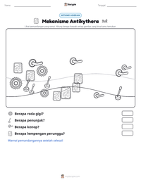 Prabaca lembar kerja cetak Mekanisme Antikythera