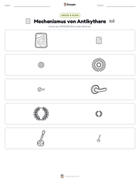 Mechanismus von Antikythera druckbare Arbeitsblatt Vorschau